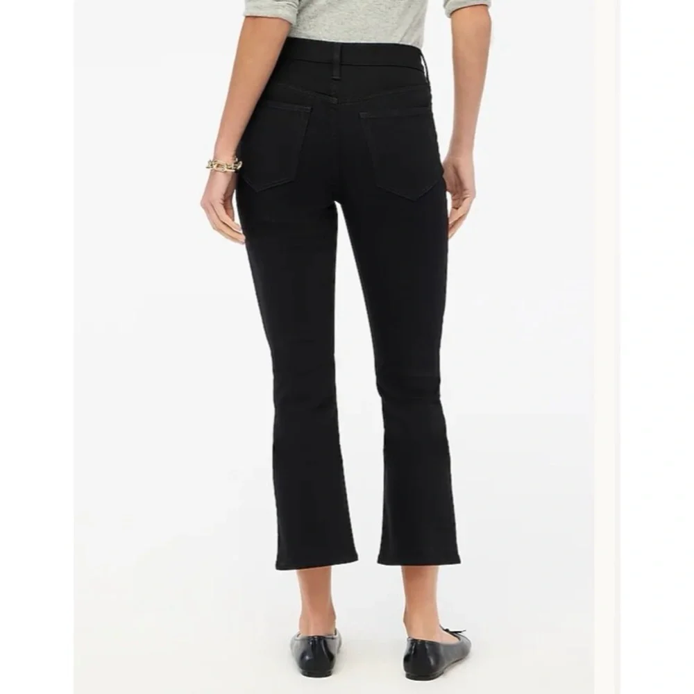 NWT J. Crew Petite Flare Crop Black Jean All-day Stretch